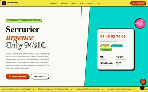 Page d'accueil du site serrurier94310orly.fr