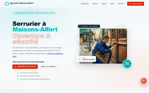 Page d'accueil du site serrurier94700maisonsalfort.fr