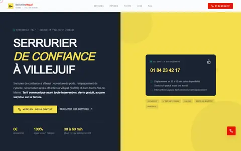 Page d'accueil du site serrurier94800villejuif.fr
