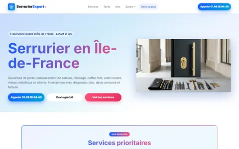 Page d'accueil du site serrurierexpert.fr